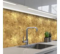 KitchenYeah© Splashback for kitchen 32"x158" / 80x400 cm self-adhesive Wall Protector Splash Back Cooker Backsplash Industrial - Texture - Gold