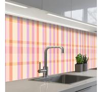 KitchenYeah© Splashback for kitchen 32"x197" / 80x500 cm self adhesive Sink Splash Splatter Guard Backsplash Decor Pastel - off pattern - Geometric