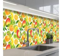 KitchenYeah© Splashback for kitchen 32"x197" / 80x500 cm self-adhesive Sink Splash Splatter Guard Splashbacks Walls Kiwi - Orange - Mango - Peach