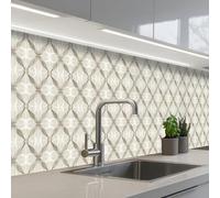 KitchenYeah© Splashback for kitchen 32"x197" / 80x500 cm self-adhesive Sink Splash Splatter Guard Splashbacks Walls Graphic - Pattern - Gray