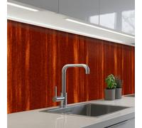 KitchenYeah© Splashback for kitchen 32"x197" / 80x500 cm self-adhesive Sink Splash Splatter Guard Splashbacks Walls Orange - Red - Rust - Metal