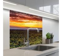 KitchenYeah© Splashback for kitchen 32"x32" / 80x80 cm self-adhesive Back Splashes Kitchens Splash Guard Decor Forest - Night - Sky - Horizon - Trees