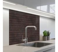 KitchenYeah© Splashback for kitchen 32"x32" / 80x80 cm self-adhesive Back Splashes Kitchens Splash Guard Decor Dark brown - Rust - Stripes - Patterned