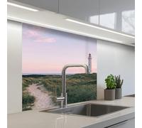 KitchenYeah© Splashback for kitchen 32"x32" / 80x80 cm self-adhesive Back Splashes Kitchens Splash Guard Decor Lighthouse - Dune landscape - Sea
