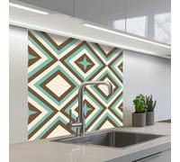 KitchenYeah© Splashback for kitchen 32"x32" / 80x80 cm self adhesive Sink Splash Splatter Guard Backsplash Decor 50s - Star - Design