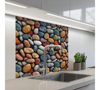 KitchenYeah© Splashback for kitchen 32"x32" / 80x80 cm self-adhesive Sink Splash Splatter Guard Splashbacks Walls Pastel - Matte - Pebbles