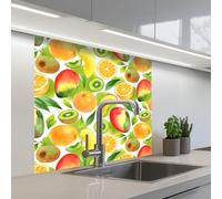 KitchenYeah© Splashback for kitchen 32"x32" / 80x80 cm self-adhesive Sink Splash Splatter Guard Splashbacks Walls Kiwi - Orange - Mango - Peach
