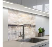 KitchenYeah© Splashback for kitchen 32"x32" / 80x80 cm self-adhesive Sink Splash Splatter Guard Splashbacks Walls Landscape - Horizon - Nature - Abstract - Neutral