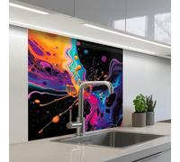 KitchenYeah© Splashback for kitchen 32"x32" / 80x80 cm self-adhesive Sink Splash Splatter Guard Splashbacks Walls Colorful - Paint - Black