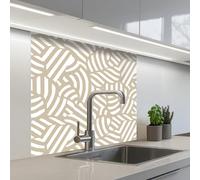 KitchenYeah© Splashback for kitchen 32"x32" / 80x80 cm self-adhesive Sink Splash Splatter Guard Splashbacks Walls Abstract - Modern - Beige