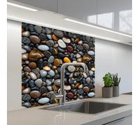 KitchenYeah© Splashback for kitchen 32"x32" / 80x80 cm self-adhesive Wall Protector Decor Panels Cooker Backsplash Yellow - Pebbles - Smooth