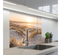 KitchenYeah© Splashback for kitchen 32"x32" / 80x80 cm self-adhesive Wall Protector Decor Panels Cooker Backsplash Dunes - Beach - Sea