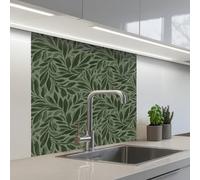 KitchenYeah© Splashback for kitchen 32"x32" / 80x80 cm self-adhesive Wall Protector Splash Back Cooker Backsplash Leaves - Organic - Green