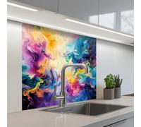 KitchenYeah© Splashback for kitchen 32"x32" / 80x80 cm self-adhesive Wall Protector Splash Back Cooker Backsplash Paint - Colorful - Black - Colors