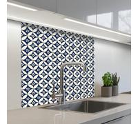 KitchenYeah© Splashback for kitchen 32"x32" / 80x80 cm self-adhesive Wall Protector Splash Back Cooker Backsplash Japan - Patterns - Blue