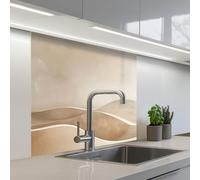 KitchenYeah© Splashback for kitchen 32"x32" / 80x80 cm self-adhesive Wall Protector Splash Back Cooker Backsplash Beige - Nature - Abstract - Modern