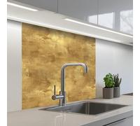 KitchenYeah© Splashback for kitchen 32"x32" / 80x80 cm self-adhesive Wall Protector Splash Back Cooker Backsplash Industrial - Texture - Gold