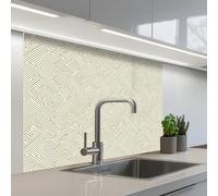 KitchenYeah© Splashback for kitchen 32"x39" / 80x100 cm self-adhesive Back Splashes Kitchens Splash Guard Decor Geometric - Lines - Green