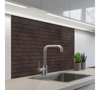 KitchenYeah© Splashback for kitchen 32"x39" / 80x100 cm self-adhesive Back Splashes Kitchens Splash Guard Decor Dark brown - Rust - Stripes - Patterned