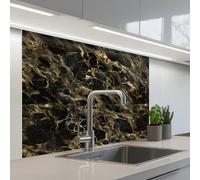 KitchenYeah© Splashback for kitchen 32"x39" / 80x100 cm self-adhesive Back Splashes Kitchens Splash Guard Decor Crystal - Gold - Black - Marble