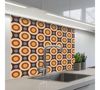 KitchenYeah© Splashback for kitchen 32"x39" / 80x100 cm self-adhesive Back Splashes Kitchens Splash Guard Decor Retro - Vintage - Design - Circle