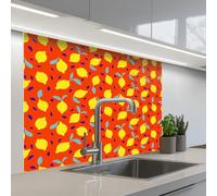 KitchenYeah© Splashback for kitchen 32"x39" / 80x100 cm self adhesive Sink Splash Splatter Guard Backsplash Decor Orange - Lemon - Yellow - Blue