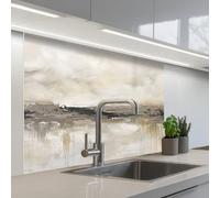 KitchenYeah© Splashback for kitchen 32"x39" / 80x100 cm self-adhesive Sink Splash Splatter Guard Splashbacks Walls Landscape - Horizon - Nature - Abstract - Neutral