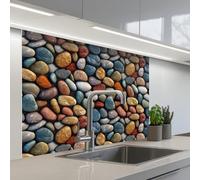 KitchenYeah© Splashback for kitchen 32"x39" / 80x100 cm self-adhesive Sink Splash Splatter Guard Splashbacks Walls Pastel - Matte - Pebbles