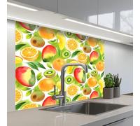 KitchenYeah© Splashback for kitchen 32"x39" / 80x100 cm self-adhesive Sink Splash Splatter Guard Splashbacks Walls Kiwi - Orange - Mango - Peach