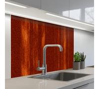 KitchenYeah© Splashback for kitchen 32"x39" / 80x100 cm self-adhesive Sink Splash Splatter Guard Splashbacks Walls Orange - Red - Rust - Metal