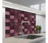 KitchenYeah© Splashback for kitchen 32"x39" / 80x100 cm self-adhesive Sink Splash Splatter Guard Splashbacks Walls Square - Tile - Pattern - Purple