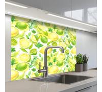 KitchenYeah© Splashback for kitchen 32"x39" / 80x100 cm self-adhesive Sink Splash Splatter Guard Splashbacks Walls Lemon - Yellow - Lime - Green