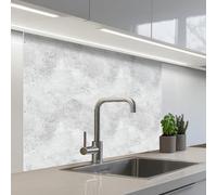 KitchenYeah© Splashback for kitchen 32"x39" / 80x100 cm self-adhesive Sink Splash Splatter Guard Splashbacks Walls Light gray - Rough - Subtle
