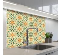 KitchenYeah© Splashback for kitchen 32"x39" / 80x100 cm self-adhesive Wall Protector Decor Panels Cooker Backsplash Boho - Patterns - Mandala - Flowers