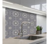 KitchenYeah© Splashback for kitchen 32"x39" / 80x100 cm self-adhesive Wall Protector Decor Panels Cooker Backsplash Mandala - Blue - Pattern