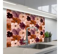 KitchenYeah© Splashback for kitchen 32"x39" / 80x100 cm self-adhesive Wall Protector Decor Panels Cooker Backsplash Flowers - Abstract - Earth tones