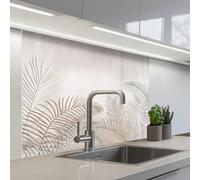 KitchenYeah© Splashback for kitchen 32"x39" / 80x100 cm self-adhesive Wall Protector Decor Panels Cooker Backsplash Leaves - Beige - Botanical - Vintage