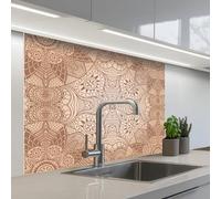 KitchenYeah© Splashback for kitchen 32"x39" / 80x100 cm self-adhesive Wall Protector Splash Back Cooker Backsplash Henna - Mandala - Patterns