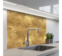 KitchenYeah© Splashback for kitchen 32"x39" / 80x100 cm self-adhesive Wall Protector Splash Back Cooker Backsplash Industrial - Texture - Gold