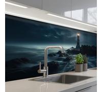 KitchenYeah© Splashback for kitchen 32"x59" / 80x150 cm self-adhesive Back Splashes Kitchens Splash Guard Decor Lighthouse - Sea - Fog - Rocks - Maritime - Nature