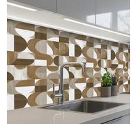 KitchenYeah© Splashback for kitchen 32"x59" / 80x150 cm self-adhesive Back Splashes Kitchens Splash Guard Decor Abstract - Retro - Brown