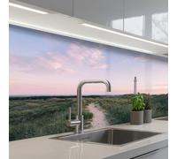 KitchenYeah© Splashback for kitchen 32"x59" / 80x150 cm self-adhesive Back Splashes Kitchens Splash Guard Decor Lighthouse - Dune landscape - Sea