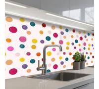 KitchenYeah© Splashback for kitchen 32"x59" / 80x150 cm self adhesive Sink Splash Splatter Guard Backsplash Decor Circles - Playful - Colorful