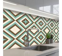 KitchenYeah© Splashback for kitchen 32"x59" / 80x150 cm self adhesive Sink Splash Splatter Guard Backsplash Decor 50s - Star - Design