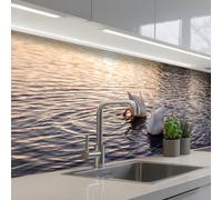 KitchenYeah© Splashback for kitchen 32"x59" / 80x150 cm self adhesive Sink Splash Splatter Guard Backsplash Decor Ducks - Water - Nature