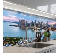 KitchenYeah© Splashback for kitchen 32"x59" / 80x150 cm self-adhesive Sink Splash Splatter Guard Splashbacks Walls New York - Skyline - Brooklyn - Bridge