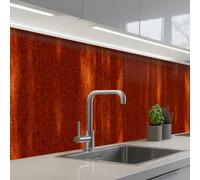 KitchenYeah© Splashback for kitchen 32"x59" / 80x150 cm self-adhesive Sink Splash Splatter Guard Splashbacks Walls Orange - Red - Rust - Metal