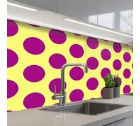 KitchenYeah© Splashback for kitchen 32"x59" / 80x150 cm self-adhesive Sink Splash Splatter Guard Splashbacks Walls Dots - Classic - Yellow