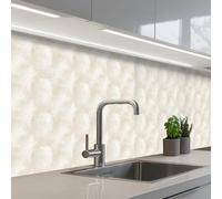 KitchenYeah© Splashback for kitchen 32"x59" / 80x150 cm self-adhesive Sink Splash Splatter Guard Splashbacks Walls Leaves - Beige - White - Botanical - Nature