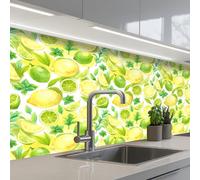 KitchenYeah© Splashback for kitchen 32"x59" / 80x150 cm self-adhesive Sink Splash Splatter Guard Splashbacks Walls Lemon - Yellow - Lime - Green